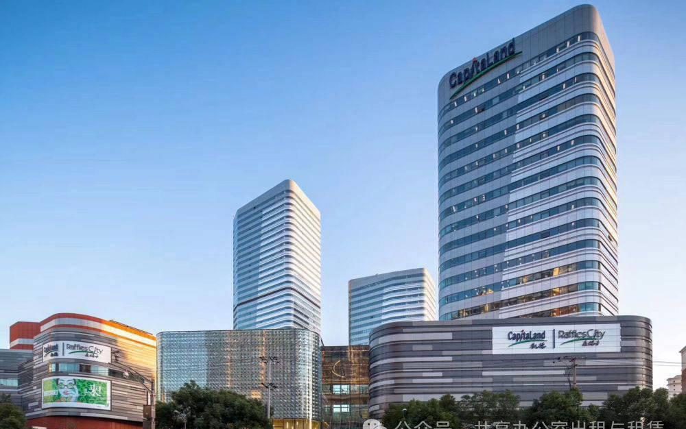 长宁来福士广场凯德来福士建筑群外观,玻璃幕墙塔楼